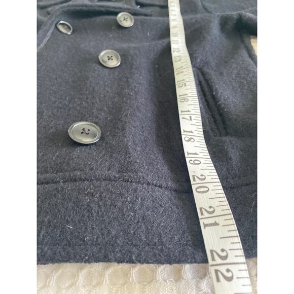 Gap Y2K Women’s 100% Wool Black‎ Pea Swing Coat Jacket Sz M - Picture 5 of 8
